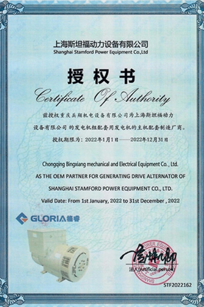 上海斯坦福电机授权书